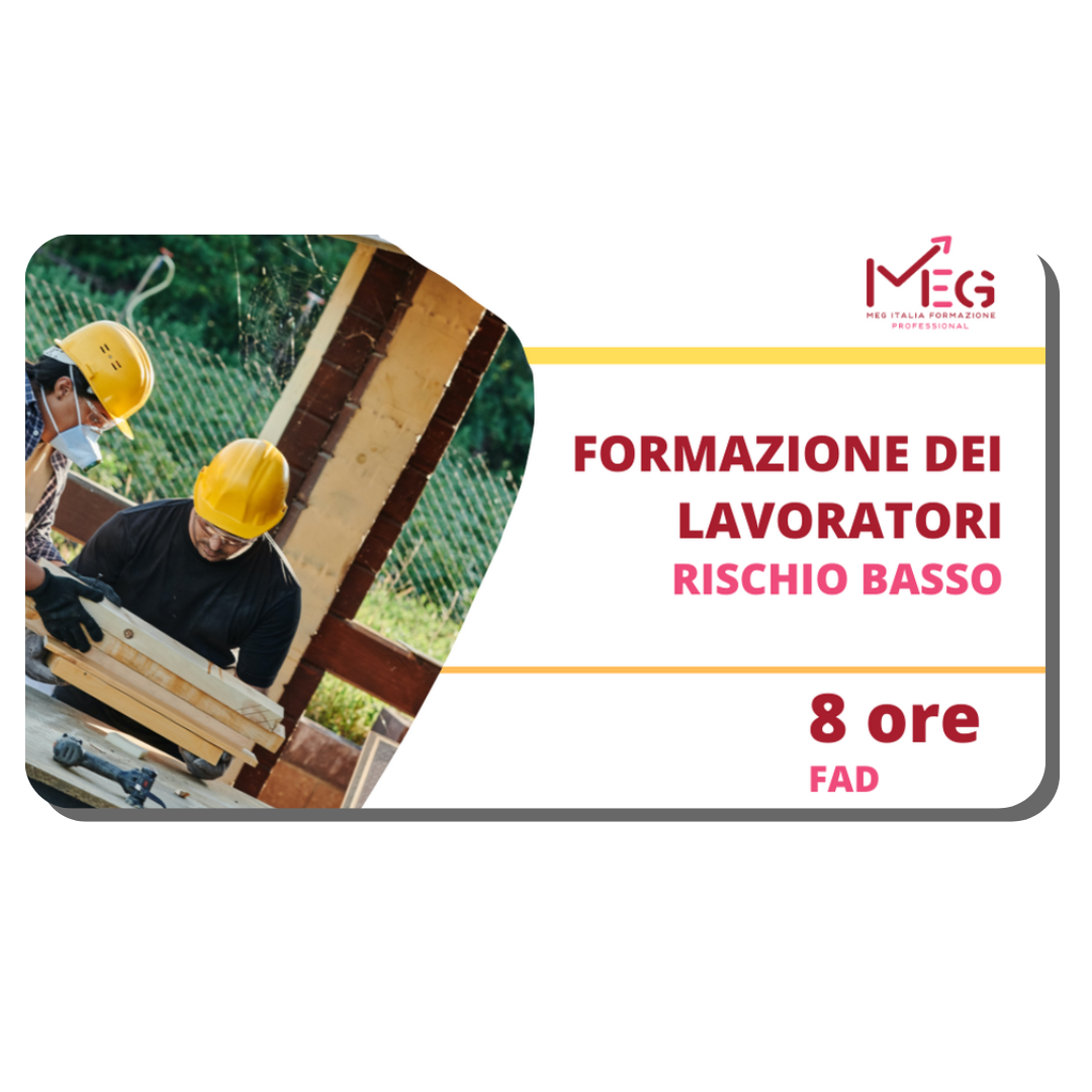 FORMAZIONE DEI LAVORATORI CLASSE DI RISCHIO BASSO 8 ore FAD